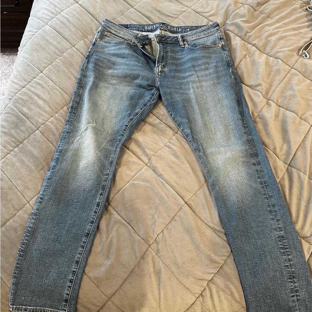American Eagle Outfitters Men's Blue Straight Jeans Athletic Skinny